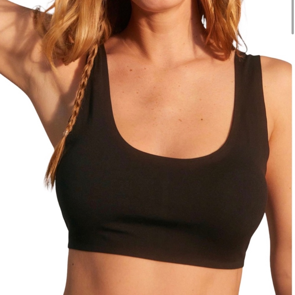 ANTHROPOLOGIE Black Seamless Tank Bralette M/L